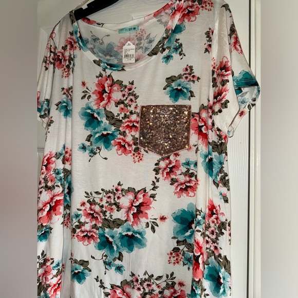 NWT P.S.Kate Floral Top Sz 1XL - Picture 2 of 3